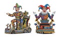 Mardi Gras Parade Float Vector with Jester and Musicians Royalty Free Stock Photo