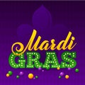 Mardi Gras Party Poster. Calligraphy and