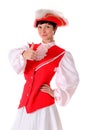 Mardi Gras, portrait of a young attractive woman in uniform of the Carnival Guard Royalty Free Stock Photo