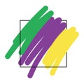 Mardi Gras. Primary colors in square frame Royalty Free Stock Photo