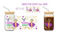 Mardi gras queen. Printable Full wrap for libby glass can