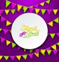 Mardi Gras Traditional Card, Bunting Background