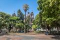 Marechal Deodoro square and Porto Alegre Metropolitan Cathedral in downtown in Porto Alegre, Rio Grande do Sul, Brazil Royalty Free Stock Photo