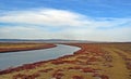 Lagoon, Delta of Kavak Gallipoli, Turkiye, sandbar, marshy environments Royalty Free Stock Photo