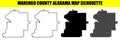 Marengo county alabama map silhouette set including outline solid and dotted versions for geographical design projects Royalty Free Stock Photo