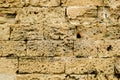 Mares sandstone stone masonry wall in Majorca Royalty Free Stock Photo