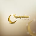 Ramadan kareem background, illustration with golden ornate crescent. EPS 10 contains transparency - vector Royalty Free Stock Photo