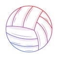 Volleyball illustration with hand drawn outline doodle style Royalty Free Stock Photo