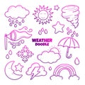 Weather doodle gradient outline illustration