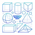 Mathematics Geometric shape outline doodle illustration