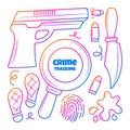 Criminal Investigation Clipart gradient outline style