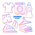 Hand drawn Laundry doodle illustration