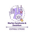 Marfan syndrome and dwarfism concept icon