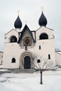 Marfo-Mariinsky Convent of Mercy in Moscow. Old wall decorated by carvings