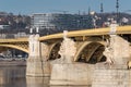 Margaret Bridge or Margit hid over Danube river in Budapest, Hungary