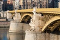 Margaret Bridge or Margit hid over Danube river in Budapest, Hungary