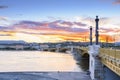 Margaret Bridge at the sunset, Hungary.