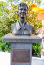 Margaret Court Bust in front of the Rod Laver Arena at Australian tennis center in Melbourne Park