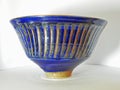 margaret gardiner retro vintage fluted bowl cobalt blue leach wills spira lucie rie pottery