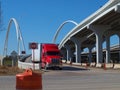 Margaret McDermott Bridge at Riverfront Exit off I-30 Royalty Free Stock Photo
