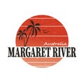 Margaret River, Australia, vector illustration logo t-shirt design Royalty Free Stock Photo
