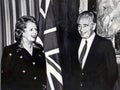 Margaret Thatcher and Shimon Peres Meet in Jerusalem Royalty Free Stock Photo