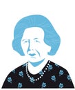 Margaret Thatcher english politician vector illustrations Royalty Free Stock Photo