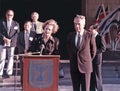 Margaret Thatcher and Shimon Peres in Jerusalem