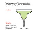 Margarita alcoholic cocktail vector illustration recipe isolated