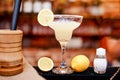 Margarita cocktail drink closeup served cold in bar and casino Royalty Free Stock Photo