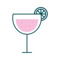 Margarita cocktail glass cup with lemon line and fill style icon vector design Royalty Free Stock Photo