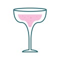 Margarita cocktail glass cup line and fill style icon vector design Royalty Free Stock Photo