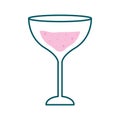 Margarita cocktail glass cup line and fill style icon vector design Royalty Free Stock Photo