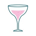 Margarita cocktail glass cup line and fill style icon vector design Royalty Free Stock Photo