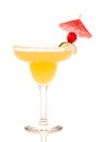 Margarita cocktail with lime cherry umbrella Royalty Free Stock Photo