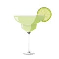 Margarita cocktail realistic vector illustration. Isolated on white background Royalty Free Stock Photo