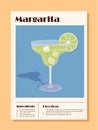 Margarita cocktail recipe vector concept