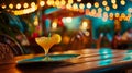 Margarita cocktail on the table in the evening bar Royalty Free Stock Photo