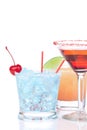 Margarita, martini cocktail, tequila sunrise Royalty Free Stock Photo