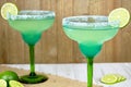 Margaritas with lime slices Royalty Free Stock Photo