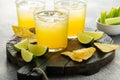 Margaritas served in salt rimmed glasses Royalty Free Stock Photo