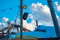 Margaritaville Vintage plane in outside restaurant in Citywalk at Universal Studios area.