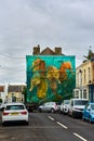 Margate, UK - October 5 2022 - Large scale mural by artist Curtis Hylton as part of the Rise Up Residency