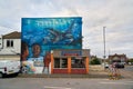 Margate, UK - October 5 2022 - Large scale mural by artist Doudou as part of the Rise Up Residency