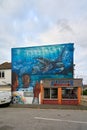 Margate, UK - October 5 2022 - Large scale mural by artist Doudou as part of the Rise Up Residency