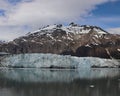 Margerie glacier and Mount Root with full reflection Royalty Free Stock Photo