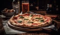 Margherita: A classic Italian pizza with a thin crust, tomato sauce, mozzarella cheese, and fresh basil.