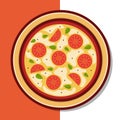 Margherita Pizza Vector Icon Illustration. Margarita Pizza Vector. Flat Cartoon Style Suitable for Web Landing Page, Banner, Flyer Royalty Free Stock Photo