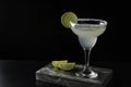 Marguerita cocktail is on the bar. Space for text. Photo for the menu Royalty Free Stock Photo