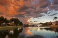 Marguerite Lake in Scottsdale Arizona at Sunset Royalty Free Stock Photo